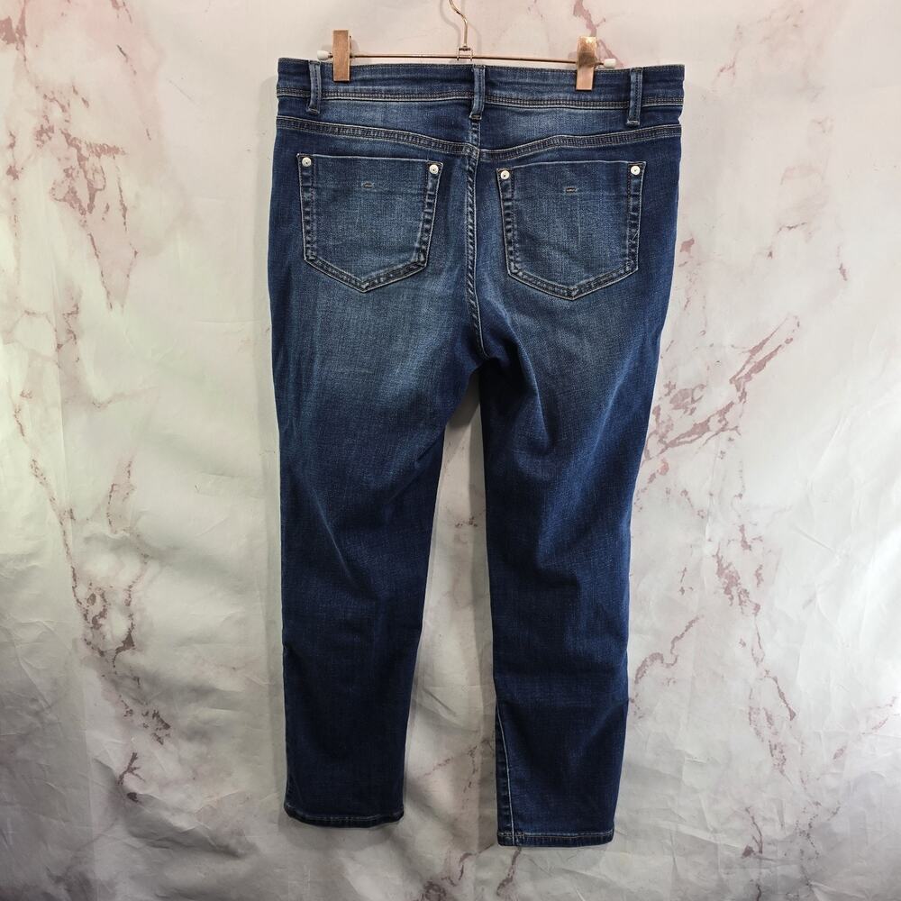 J Jill Jeans Womens 8 P Petite Crop Authentic Stretch Slim Ankle Denim Dark